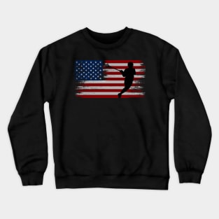 lacrosse american flag, Crewneck Sweatshirt